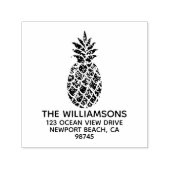 Tampon Auto-encreur Nom de famille Ananas Adresse de retour (Design)