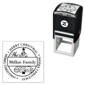 Tampon Auto-encreur Nom de famille Candy Noël arbre thème (En situation)