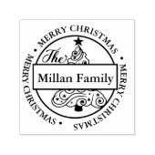 Tampon Auto-encreur Nom de famille Candy Noël arbre thème (Design)