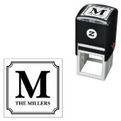 Tampon Auto-encreur Nom de famille classique moderne Monogramme (En situation)