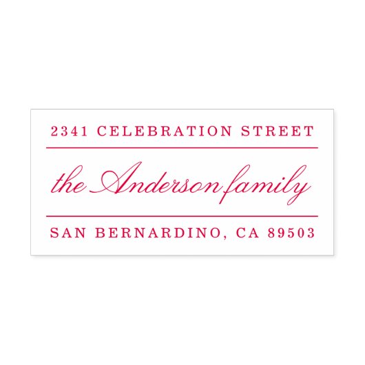 Tampon Auto-encreur Nom de famille classique Script Adresse de retour (Design)