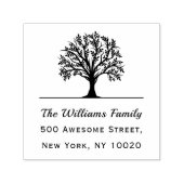 Tampon Auto-encreur Nom de famille de l'arbre Code tendance Texte Adre (Design)