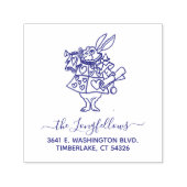 Tampon Auto-encreur Nom de famille de script personnalisé Adresse de r (Design)