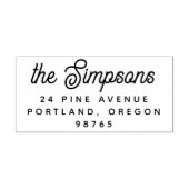 Tampon Auto-encreur Nom de famille et adresse de retour du script rétr (Design)