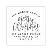 Tampon Auto-encreur Nom de famille, Joyeux Noël & Adresse de retour (Design)