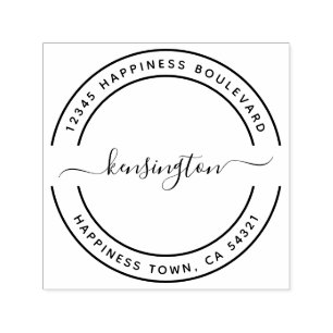 Tampon Auto-encreur Nom de famille moderne Adresse de retour