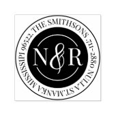 Tampon Auto-encreur Nom de famille monogramme Déclaration Circulaire d (Design)