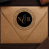 Tampon Auto-encreur Nom de famille monogramme Déclaration Circulaire d