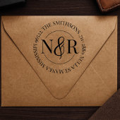 Tampon Auto-encreur Nom de famille monogramme Déclaration Circulaire d