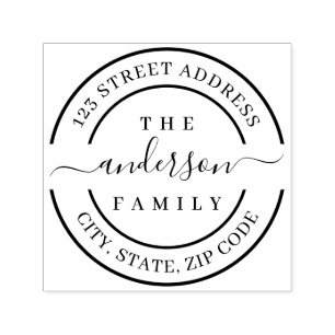 Tampon Auto-encreur Nom de famille personnalisé Adresse de retour