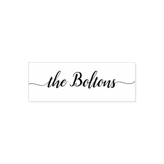 Tampon Auto-encreur Nom de famille Personnalisé Chic Calligraphie mode (Design)