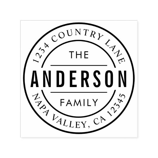 Tampon Auto-encreur Nom de famille personnalisé | Créez vos propres ad (Design)