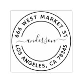 Tampon Auto-encreur Nom de famille personnalisé et adresse de retour (Design)