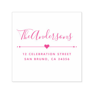 Tampon Auto-encreur Nom de famille personnalisé Script & Adresse de re