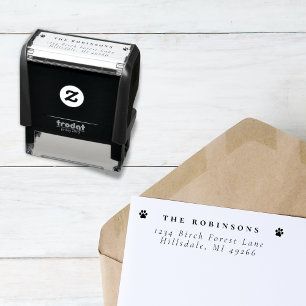 Tampon Auto-encreur Nom de famille simple et empreintes digitales Ad