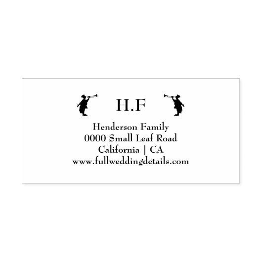 Tampon Auto-encreur Nom de famille trompette trompette silhouette mari (Design)