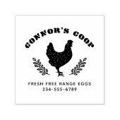 Tampon Auto-encreur Nom de la ferme de crayon gras Oeuf de poulet rust (Design)