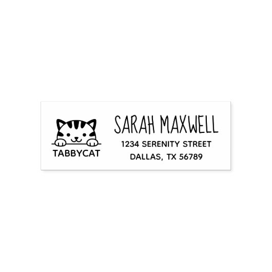 Tampon Auto-encreur Nom de l'animal de compagnie Cute Tabby (Design)