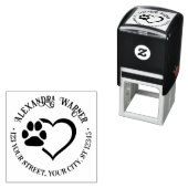 Tampon Auto-encreur Nom de l'Empreinte de patte du coeur de l'animal A (En situation)