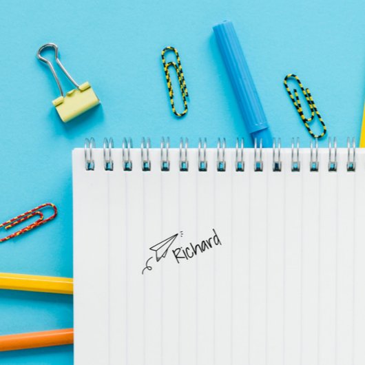 Tampon Auto-encreur Nom de l'enfant personnalisé de l'avion en papier