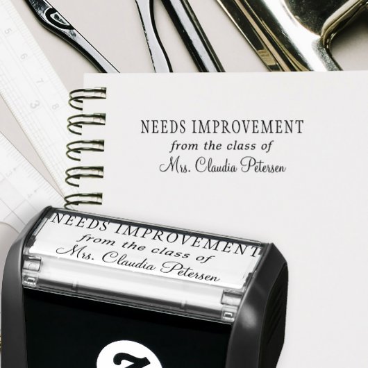 Tampon Auto-encreur Nom de l'enseignant évaluation personnalisée des d