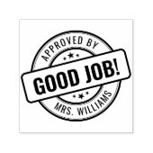 Tampon Auto-encreur Nom de l'enseignant personnalisé Bon travail! Homo (Design)