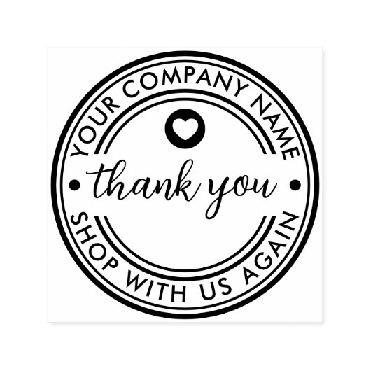 Tampon Auto-encreur Nom de l'entreprise personnalisée Message de Merci (Design)