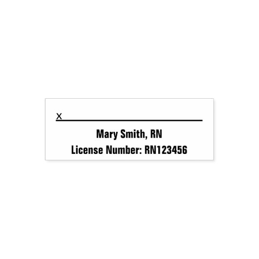 Tampon Auto-encreur Nom de l'infirmière inscrite Numéro de licence de  (Design)