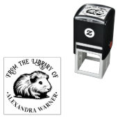 Tampon Auto-encreur Nom de livre de bibliothèque de cochons d'Inde Cav (En situation)