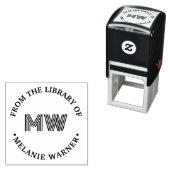 Tampon Auto-encreur Nom de livre de bibliothèque initial graphique gra (En situation)