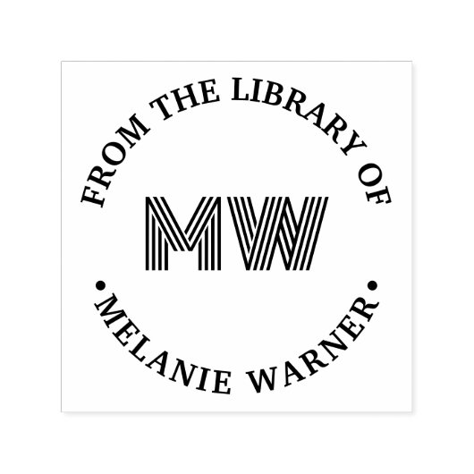 Tampon Auto-encreur Nom de livre de bibliothèque initiale graphique gr (Design)