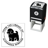 Tampon Auto-encreur Nom de livre de la bibliothèque de chien Cavapoo d (En situation)