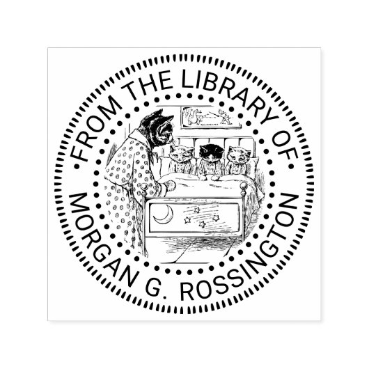 Tampon Auto-encreur Nom de livre de la bibliothèque de dessin pour l'h (Design)