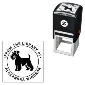 Tampon Auto-encreur Nom de livre de la bibliothèque Silhouette de chie (En situation)