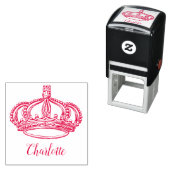 Tampon Auto-encreur Nom de script cursif personnalisé et Couronne (En situation)