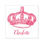 Tampon Auto-encreur Nom de script cursif personnalisé et Couronne (Design)