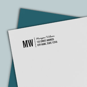 Tampon Auto-encreur Nom de script du séparateur gras monogramme Adress