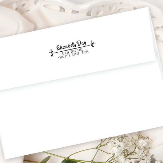 Tampon Auto-encreur Nom de script Whimsical Adresse de retour personna