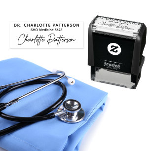 Tampon Auto-encreur Nom de signature de médecin professionnel
