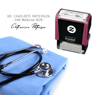 Tampon Auto-encreur Nom de signature de professionnel de la santé Méde