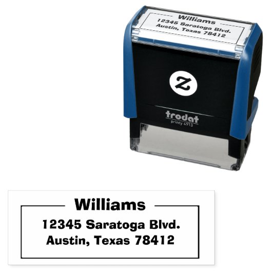 Tampon Auto-encreur Nom de sir avec adresse complète | (En situation)