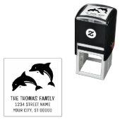 Tampon Auto-encreur Nom des dauphins à sauts mous Adresse (En situation)