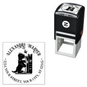 Tampon Auto-encreur Nom Du Chien Et Du Papillon De Cute Adresse De Ret (En situation)