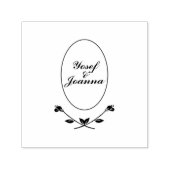 Tampon Auto-encreur Nom du couple rose (Design)