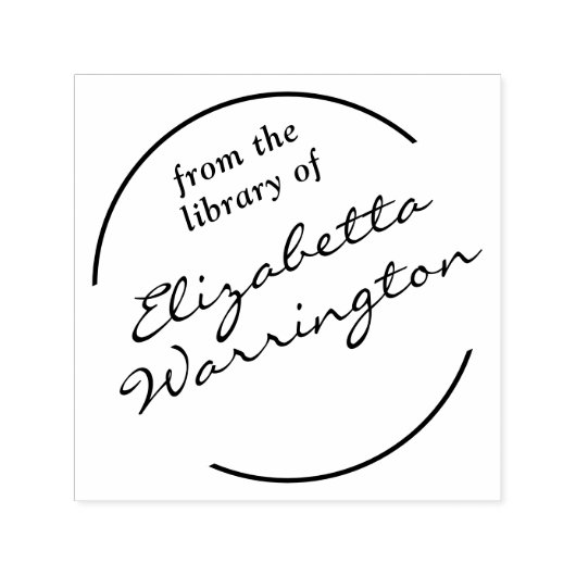 Tampon Auto-encreur Nom du livre de la bibliothèque de Framed Simple S (Design)