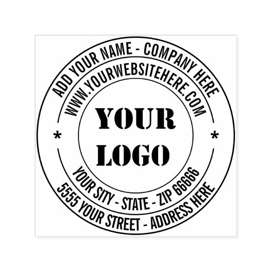 Tampon Auto-encreur Nom du logo personnalisé Adresse Bloc d'auto-intég (Design)
