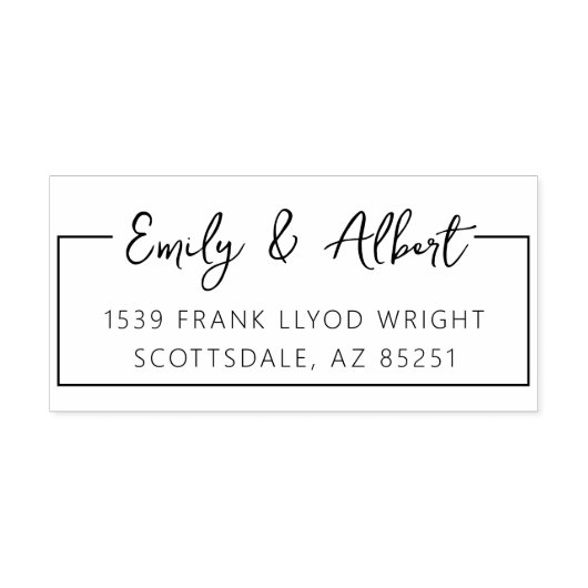 Tampon Auto-encreur Nom du script d'adresse de retour Monogramme éléga (Design)