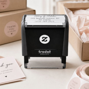 Tampon Auto-encreur Nom du Studio de Maquillage Adresse de Retour Télé