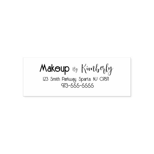 Tampon Auto-encreur Nom du Studio de Maquillage Script Adresse de Reto (Design)