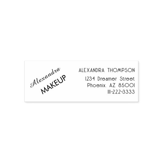 Tampon Auto-encreur Nom du Studio de Maquillage Script Adresse de Reto (Design)